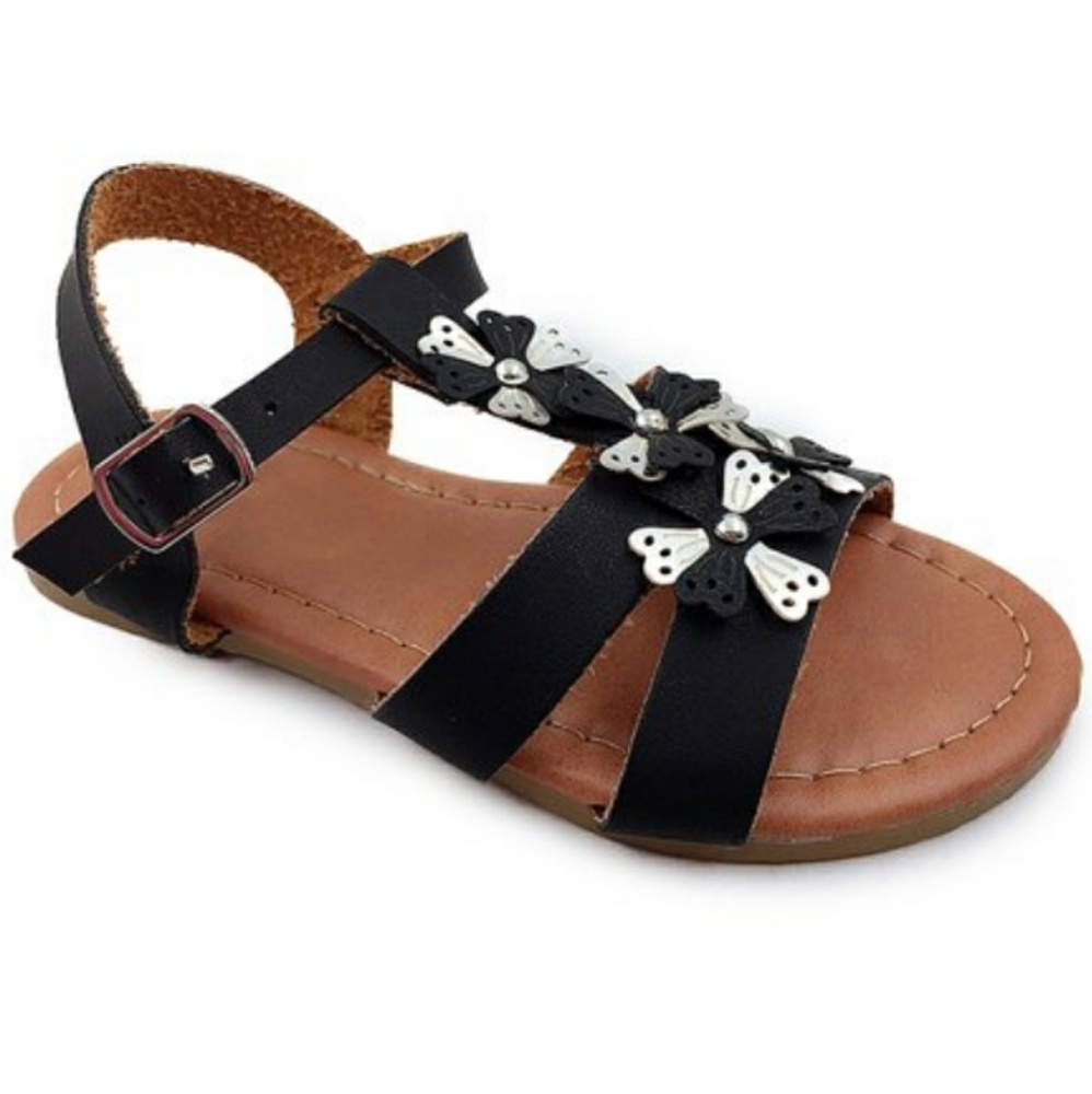 Girl's Black and White Flower Accent